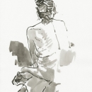 Female nude sketch, indian ink on paper, 21x29,7 cm, € 110,-