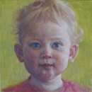 Pippa - olieverf op doek, oil on canvas, 25x25 cm