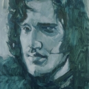 Jon Snow, oilsketch. 22,5x42 cm € 140,-