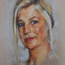 Queen Máxima, pastel on tinted paper. 50x65 cm, € 395.