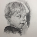 Stian. Charcoal sketch for commissioned portrait on sketching paper 50x65 cm