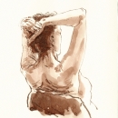 Female nude sketch, sepia ink on paper, 21x29,7 cm, € 125,-